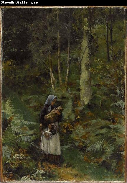 Laura Theresa Alma-Tadema With a Babe in the Woods